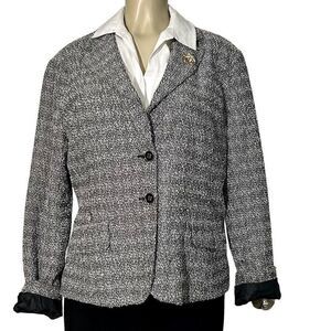 New York & Company Blazer Women's Size 16 Twill Collared Business Career Wear